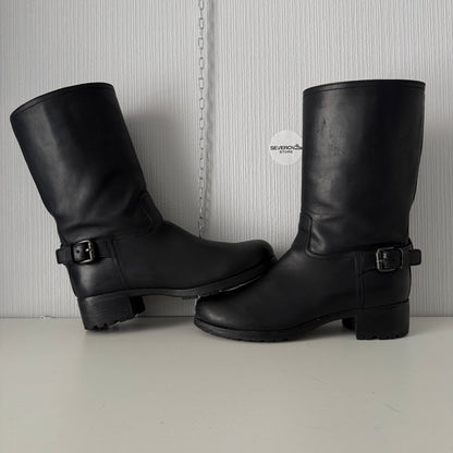 Prada Leather Moto Boots