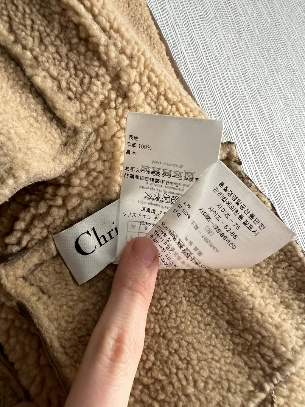Christian Dior Lambskin Leather Shearling Biker Jacket