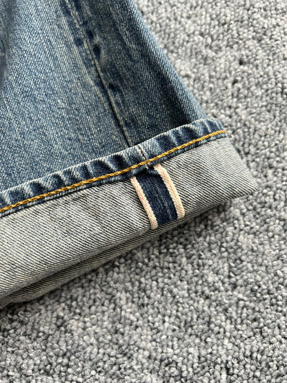 RRL Ralph Lauren Selvedge Distressed Repaired Japan Woven Denim Pants