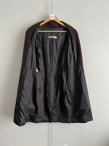 Jil Sander Vintage Cashmere Wool Blend Brown Coat