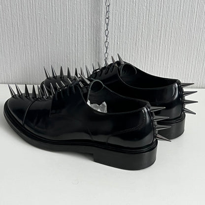 Balenciaga Spiked Derby Men’s Black Leather Shoes