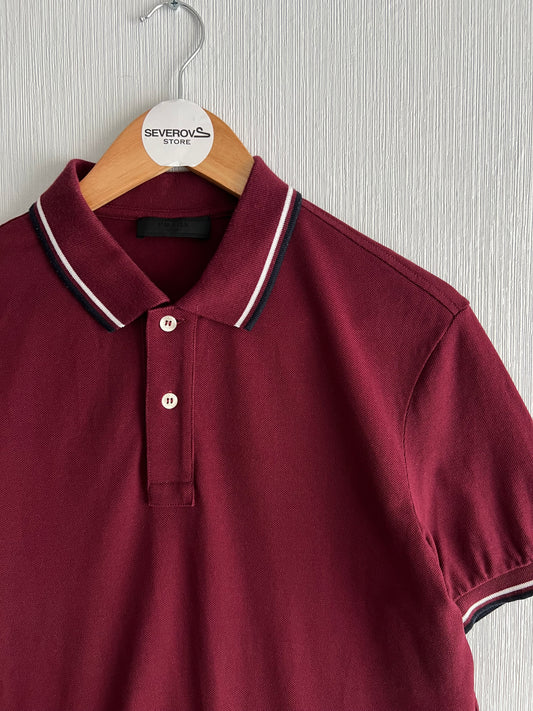 Prada Men’s Cotton Piqué Short Sleeve Slim Fit Polo Shirt