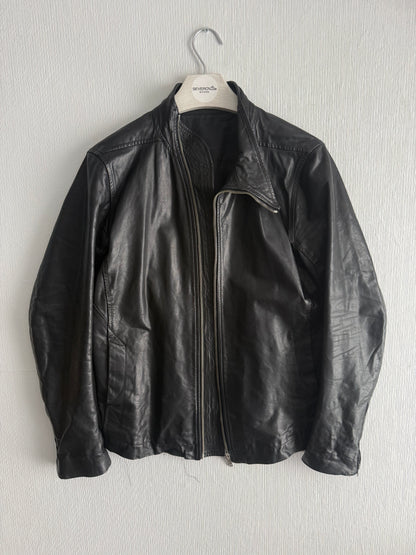 Rick Owens Calf Leather Mollino Leather Jacket