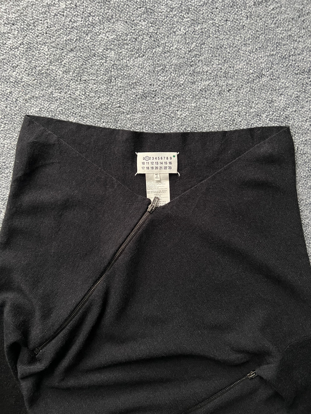 Maison Martin Margiela Line 1 Dark Grey Spiral Zipper Jumper – Fall 2012