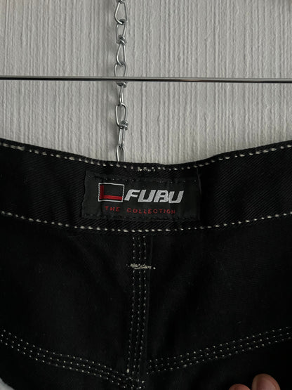 Fubu Contrast Stitched Loose Fit Carpenter Mens Denim Pants