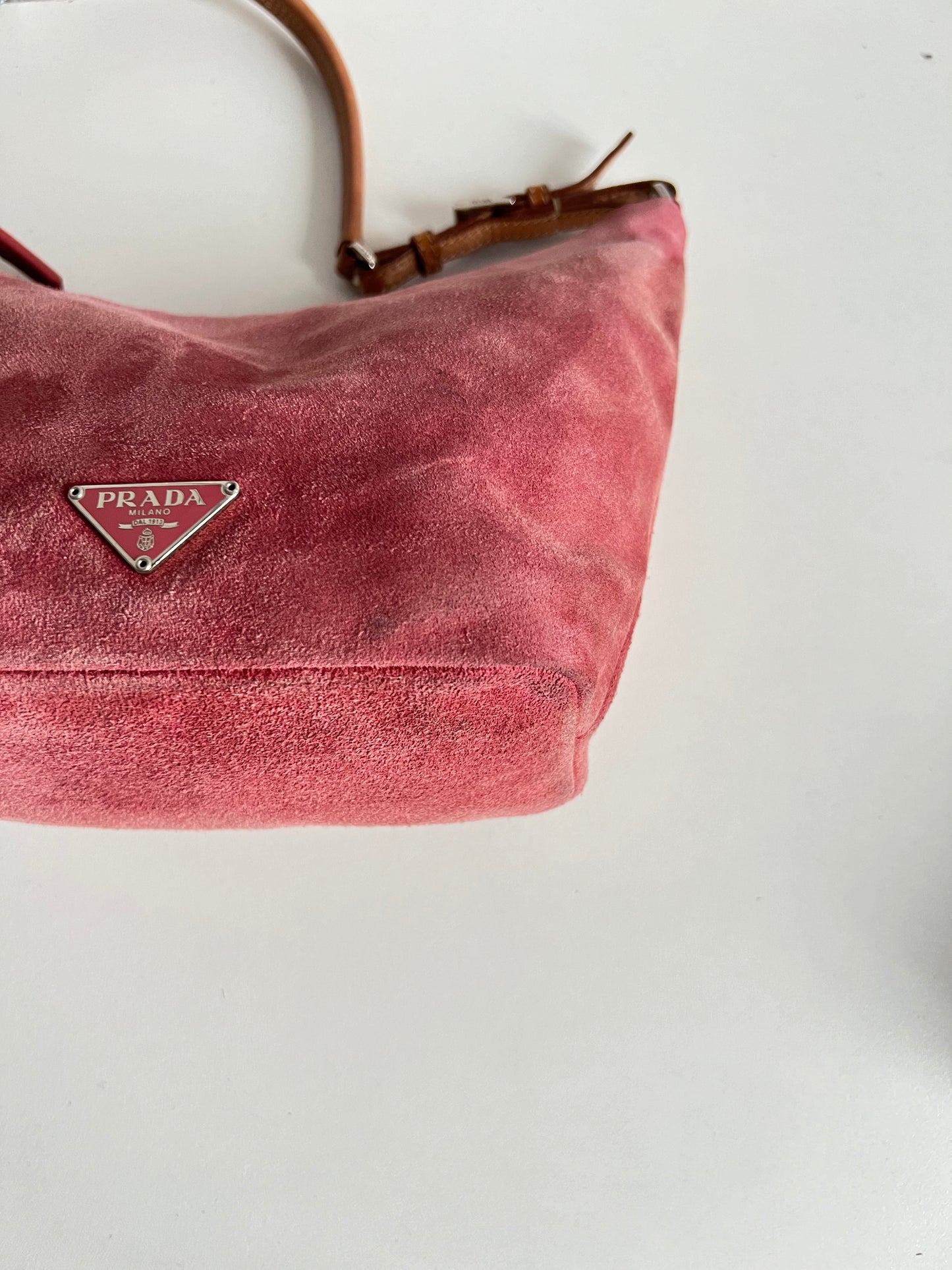Prada Pochette Sirio Pink Suede Shoulder Bag