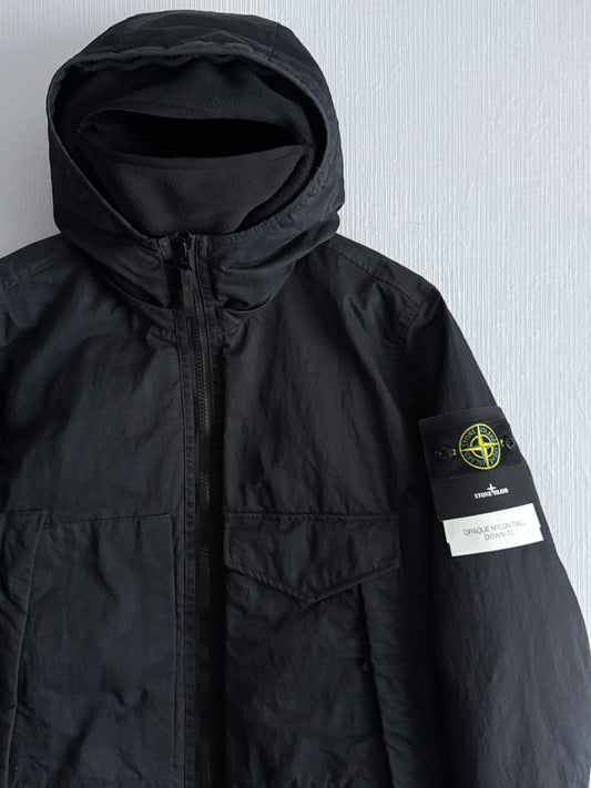 Stone Island AW22 Down Balaclava Jacket Opaque Nylon Twill Black