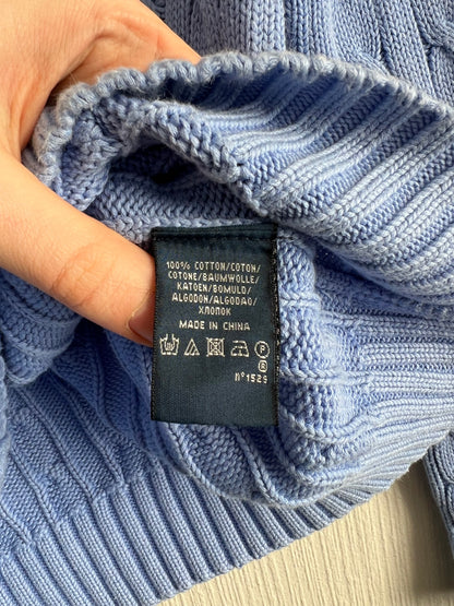 Ralph Lauren Cable Knit Blue Cotton Sweater