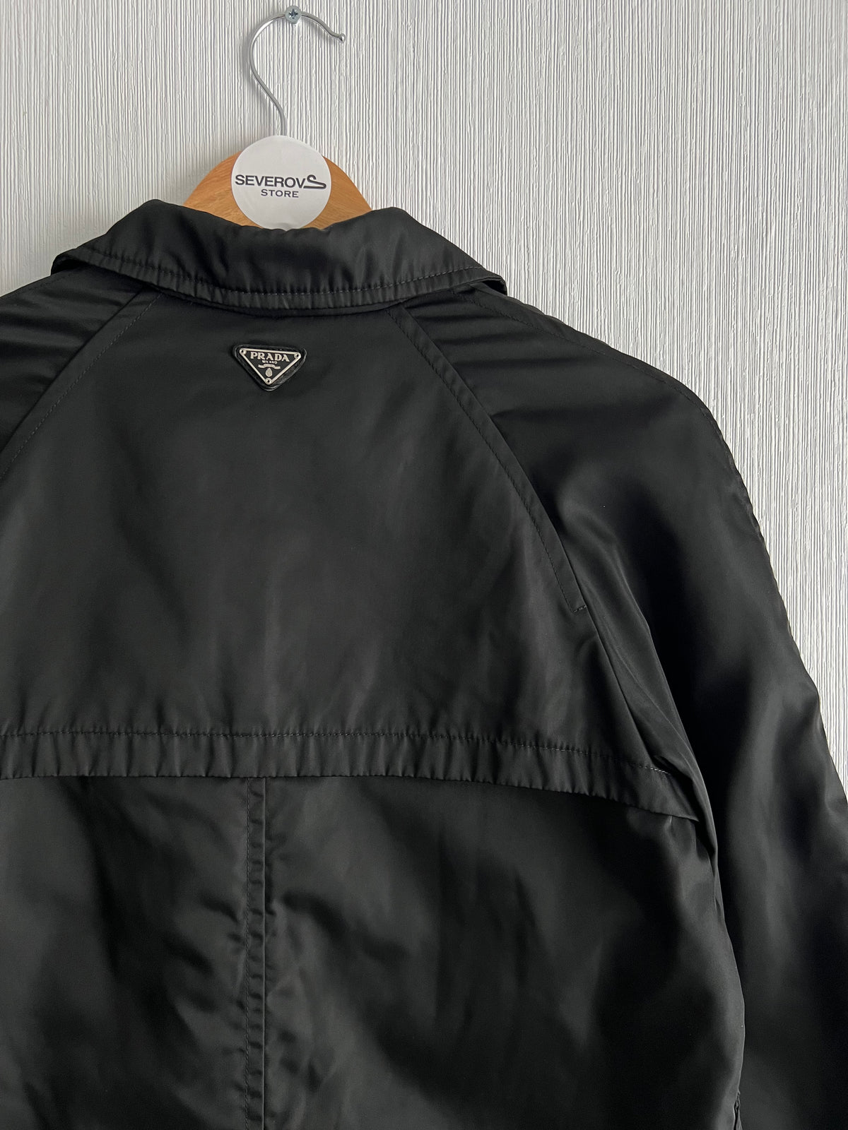 Prada Milano Nylon Black Womens Trench Coat