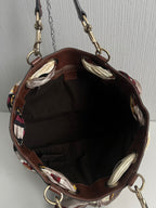 Gucci Positano Tote Handbag in Brown Leather