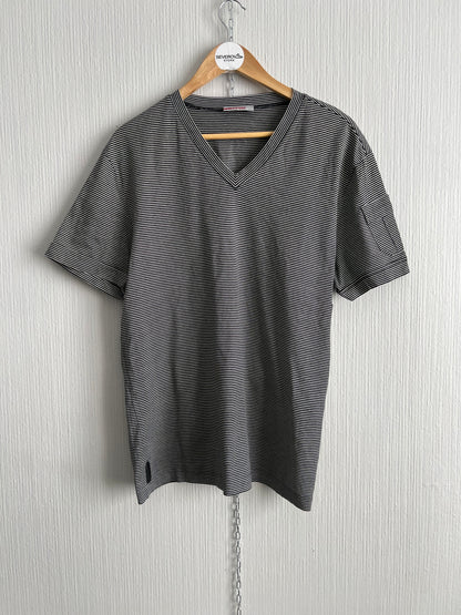 Prada Black Tab Striped T-shirt