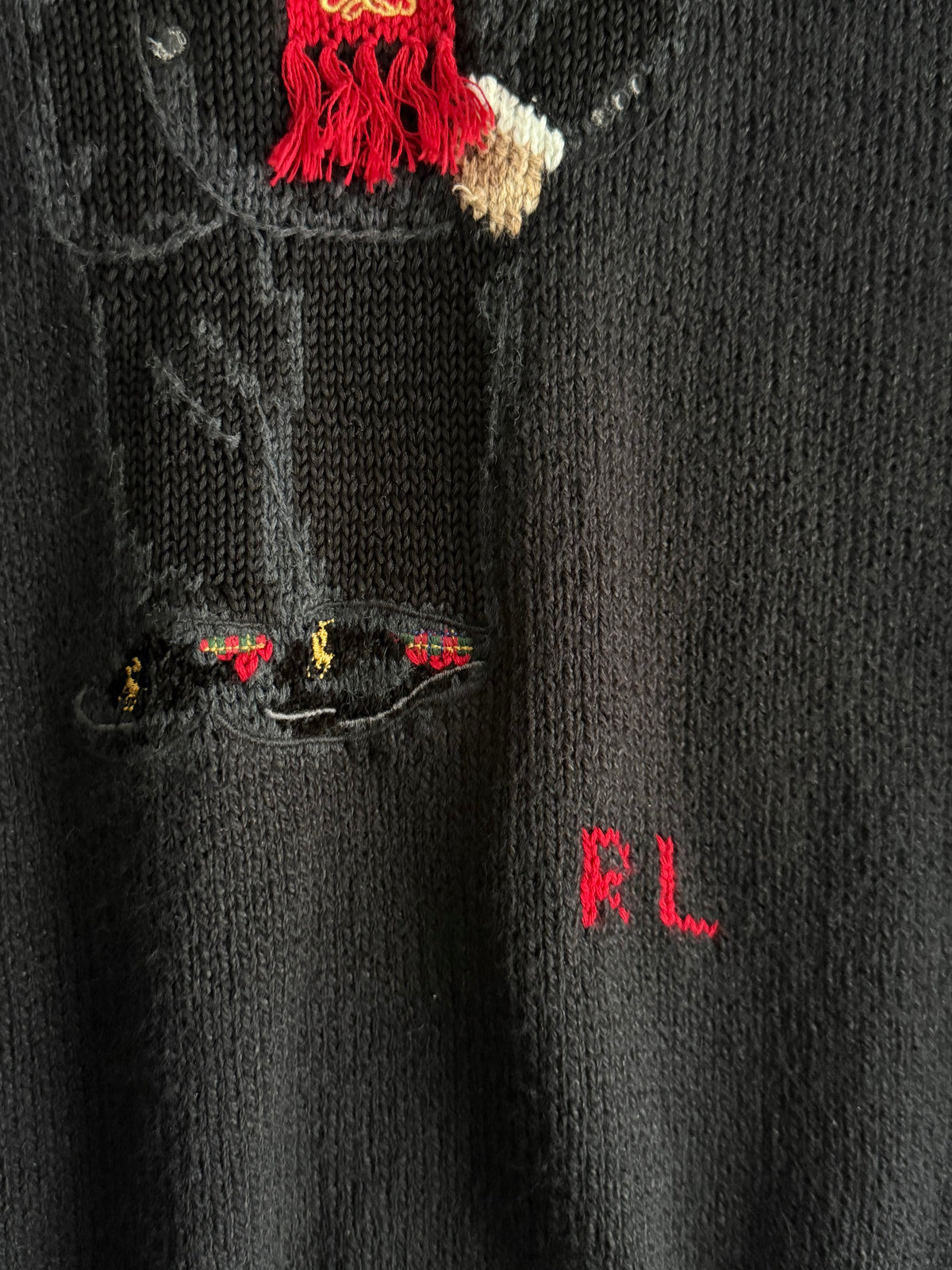 Polo Ralph Lauren Cocoa Bear Sweater Black Knit