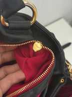 Miu Miu Black Matelassé Leather Tote Bag
