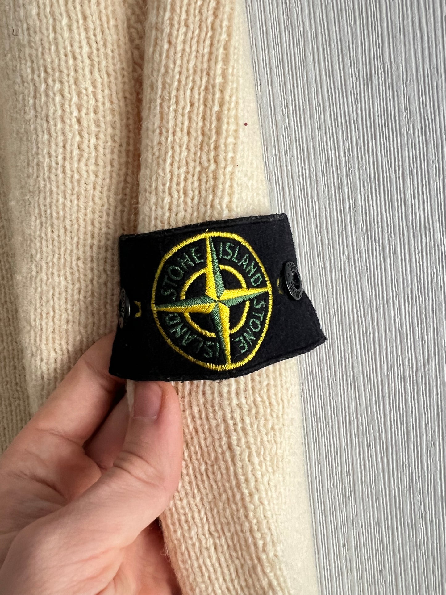 Stone Island Wool Beige Zip Sweater