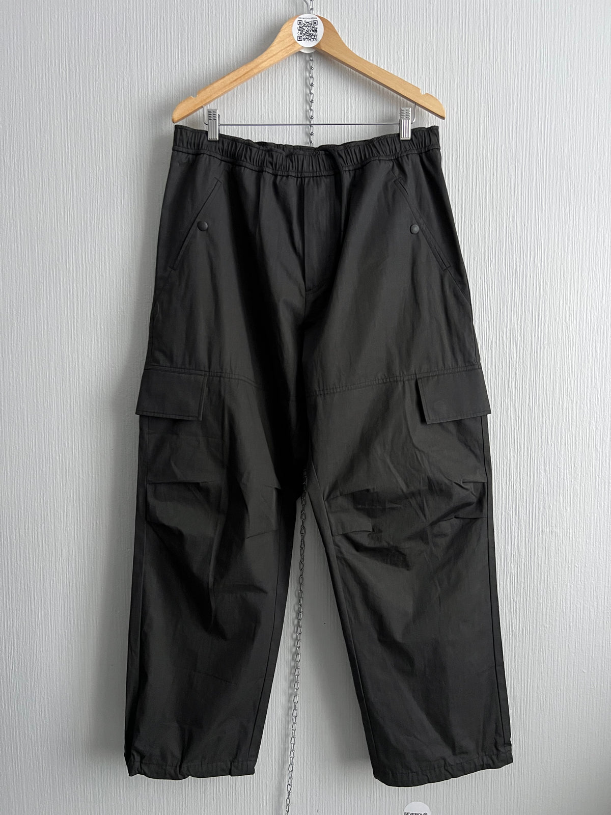 Moncler Black Cotton Mens Cargo Pants