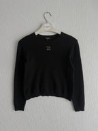 Chanel CC Black Wool Knit Sweater