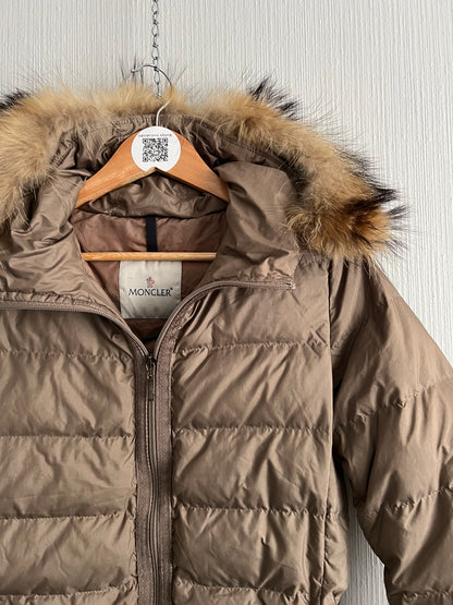 Moncler Angers Fur Dow Jacket with Belt