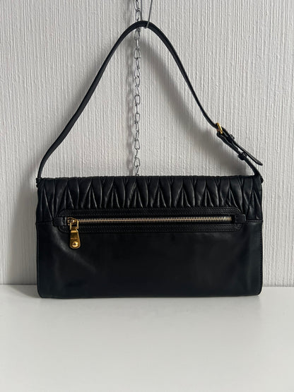 Miu Miu Matelasse Leather Flap Shoulder Bag Clutch