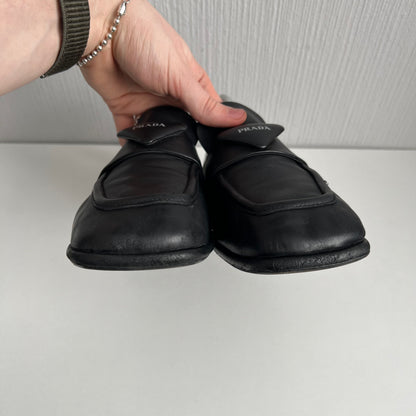 Prada Soft Nappa Black Leather Loafers