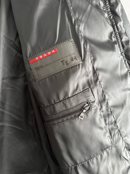 Prada Puffer Down Long Jacket Real Fox Gray Fur Collar