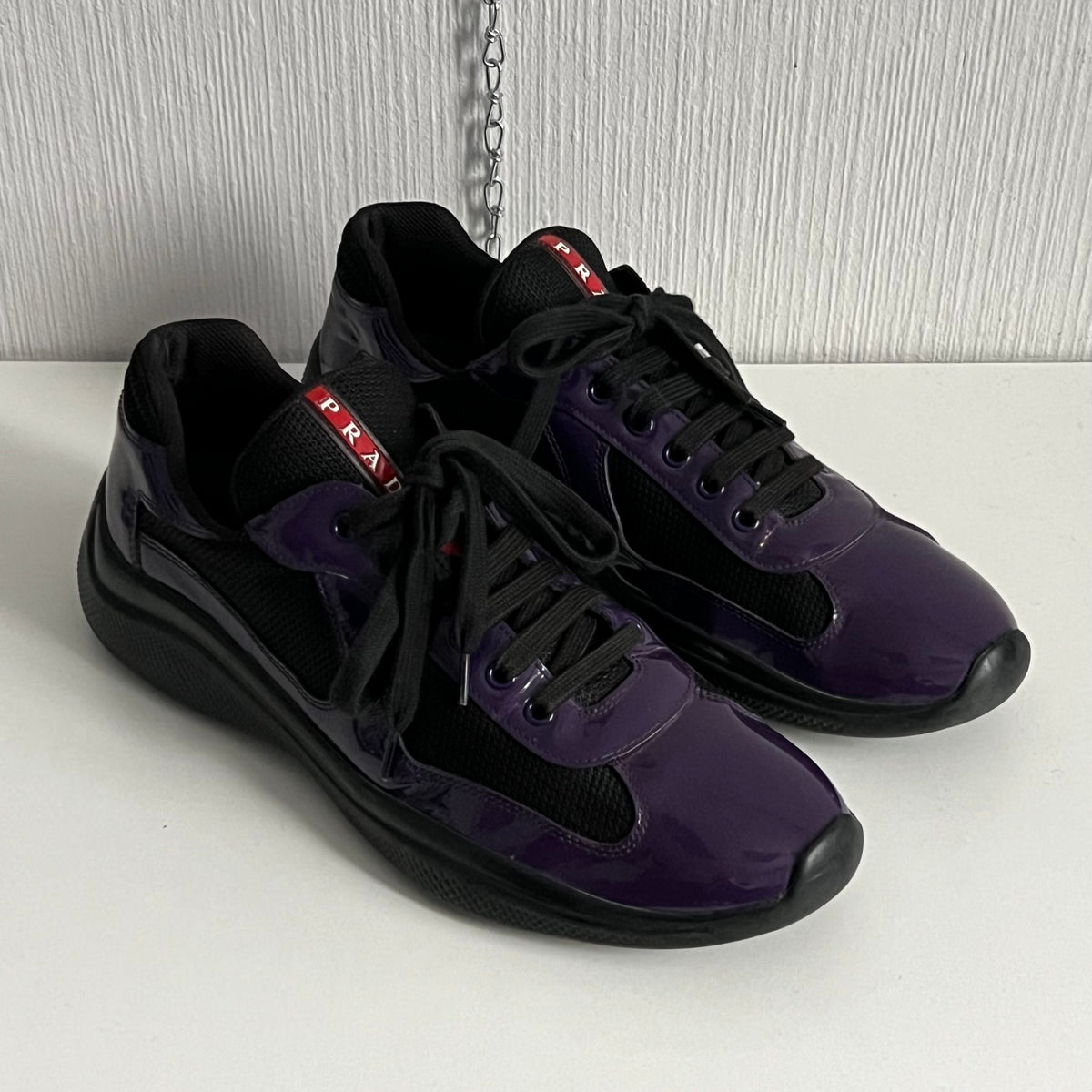Prada America's Cup Violet Black Men's Sneakers — product photo