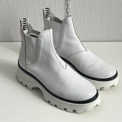 Miu Miu Crackle Leather White womens Boots