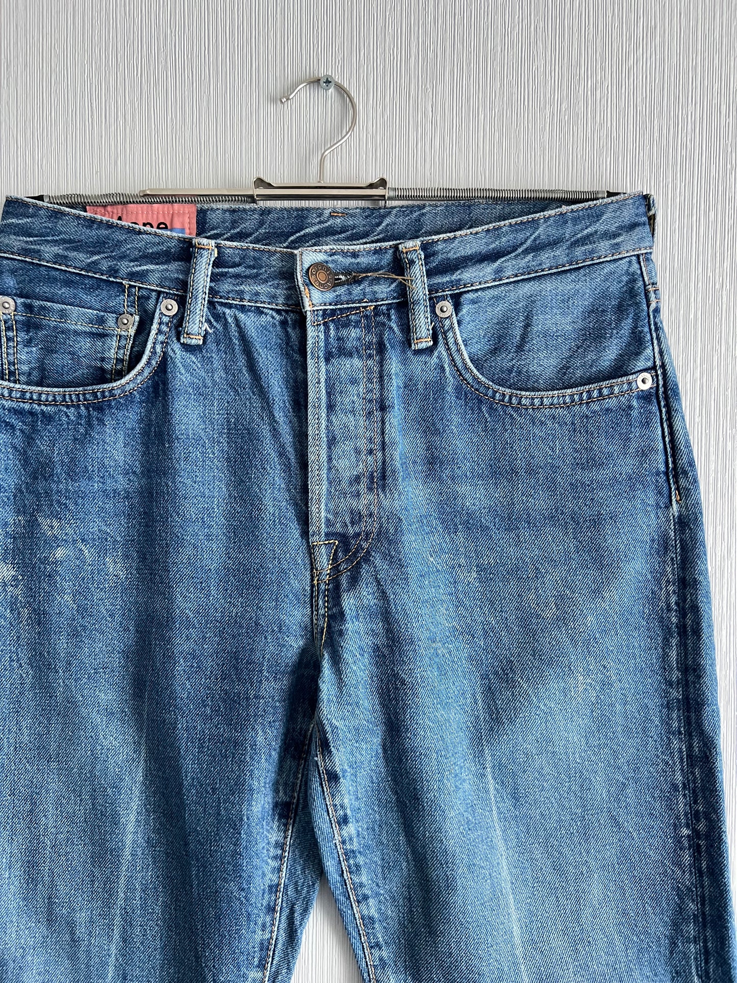 Acne Studios 1997 Blue Crease Denim Pants