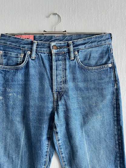 Acne Studios 1997 Blue Crease Denim Pants