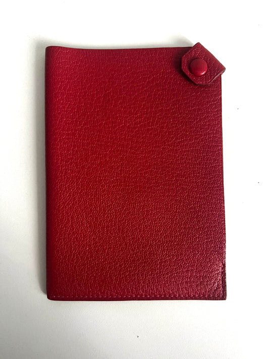 Hermes Passport Cover in Red Leather