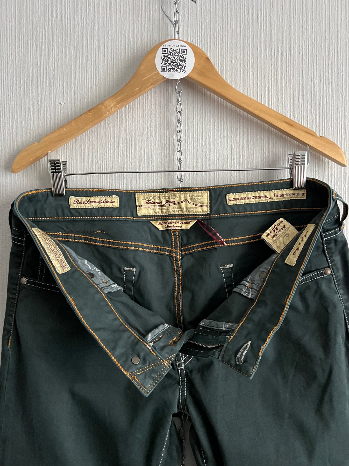 Jacob Cohen 711 Model Mens Dark Green Pants