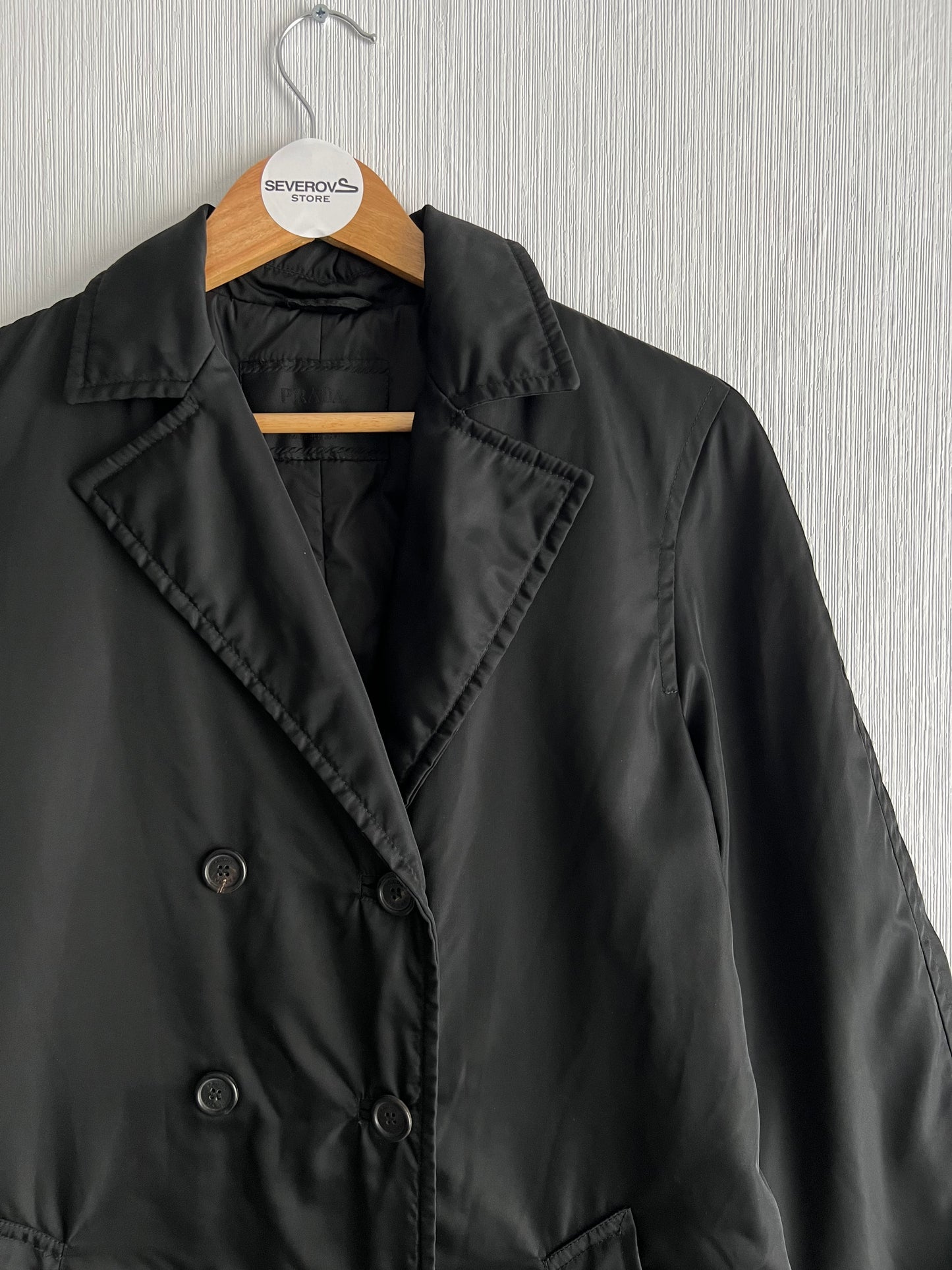 Prada Milano Nylon Black Womens Trench Coat