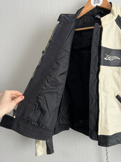 Rare Real Leather Racing Jacket Tribal Patterns