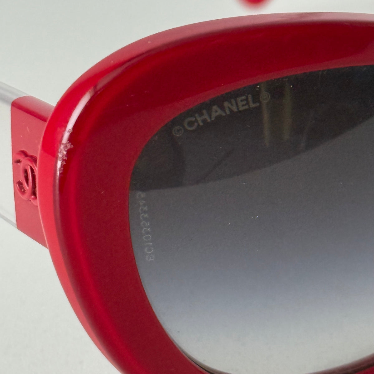 Chanel Red Cat Eye CC Sunglasses