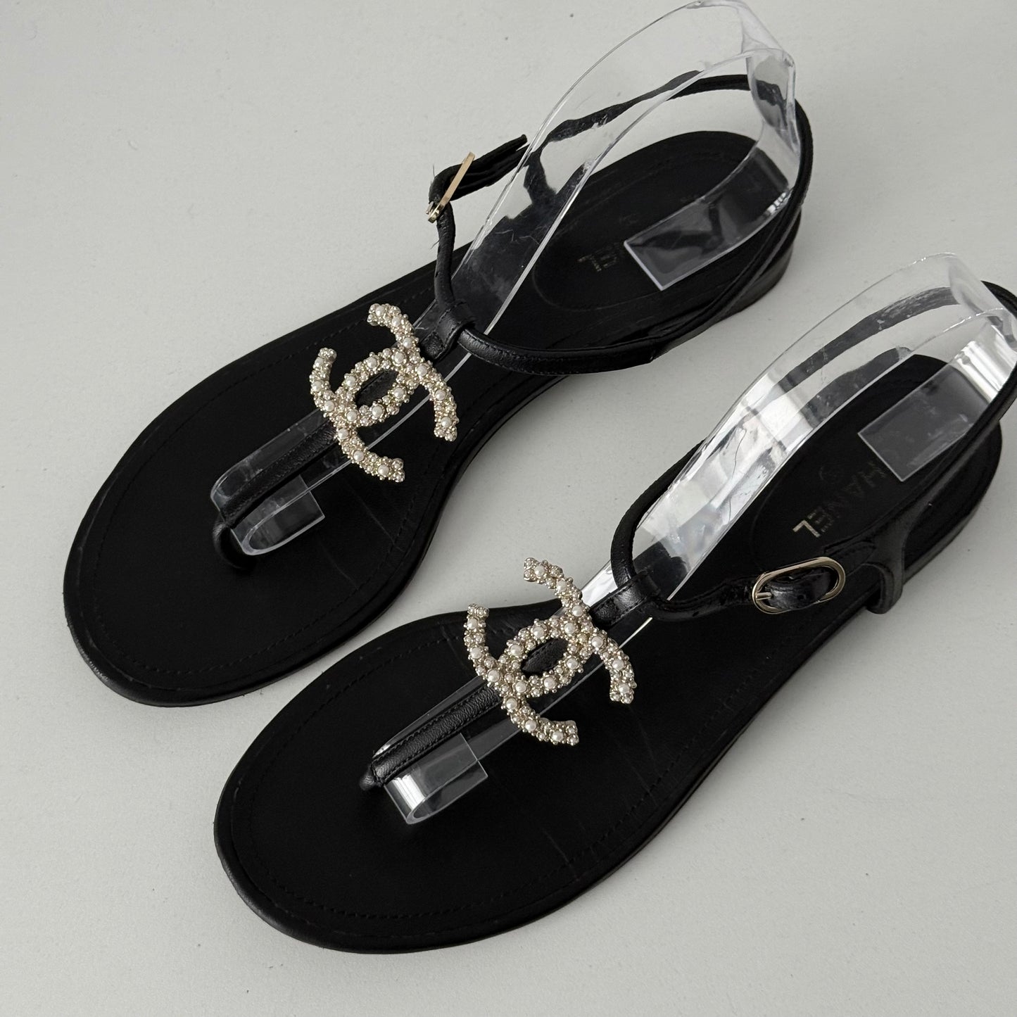 Chanel Jeweled CC Thong Sandals