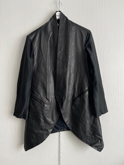 Lost & Found Ria Dunn Avant Garde Mens Leather Black Coat