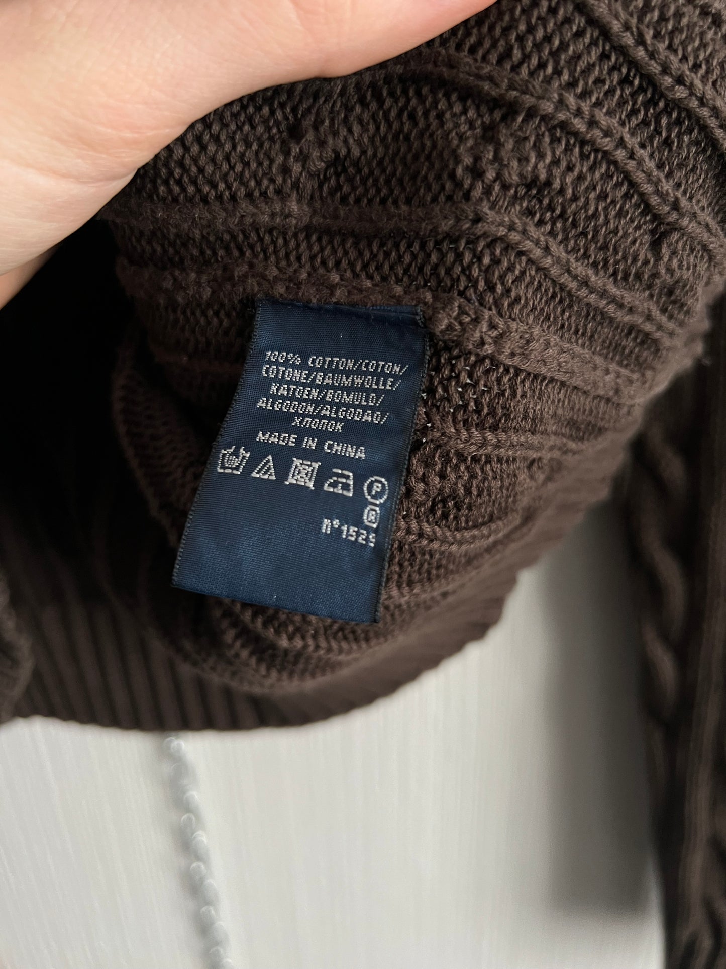 Polo Ralph Lauren Cable Knit Brown Cotton Jumper
