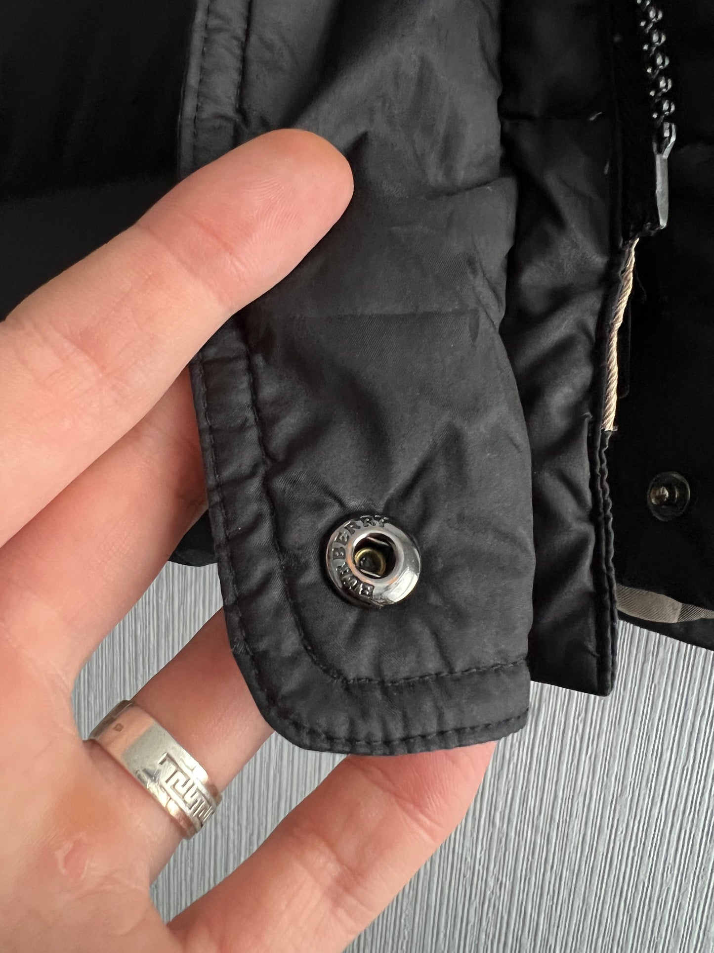 Burberry Down Puffer Long Coat Black Jacket