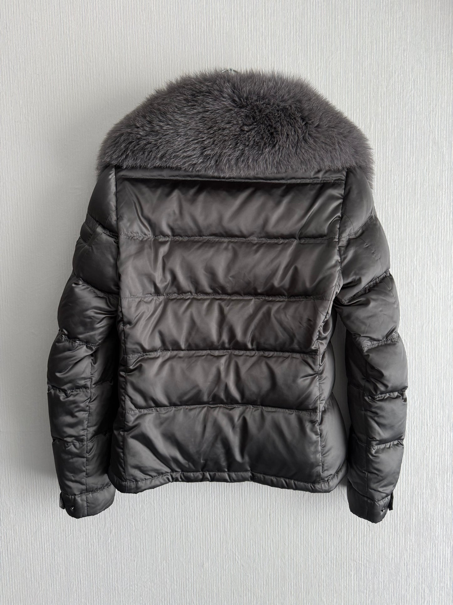 Prada Nylon Down Jacket with Fox Fur