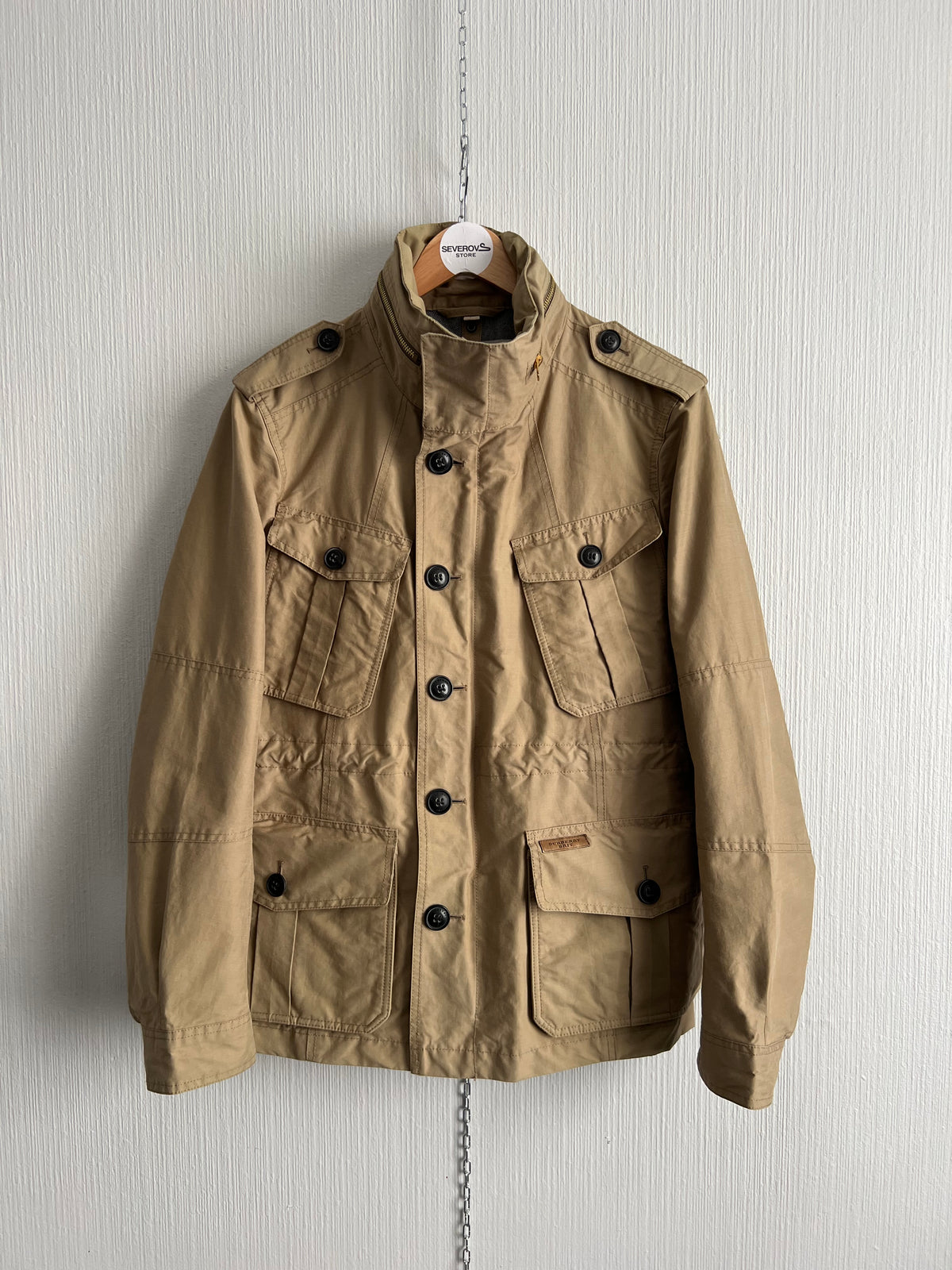 Burberry Brit Camel Cotton Safari Parka Field Jacket