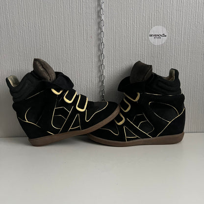 Isabel Marant Bekett Black Suede Leather Sneakers Womens Shoes