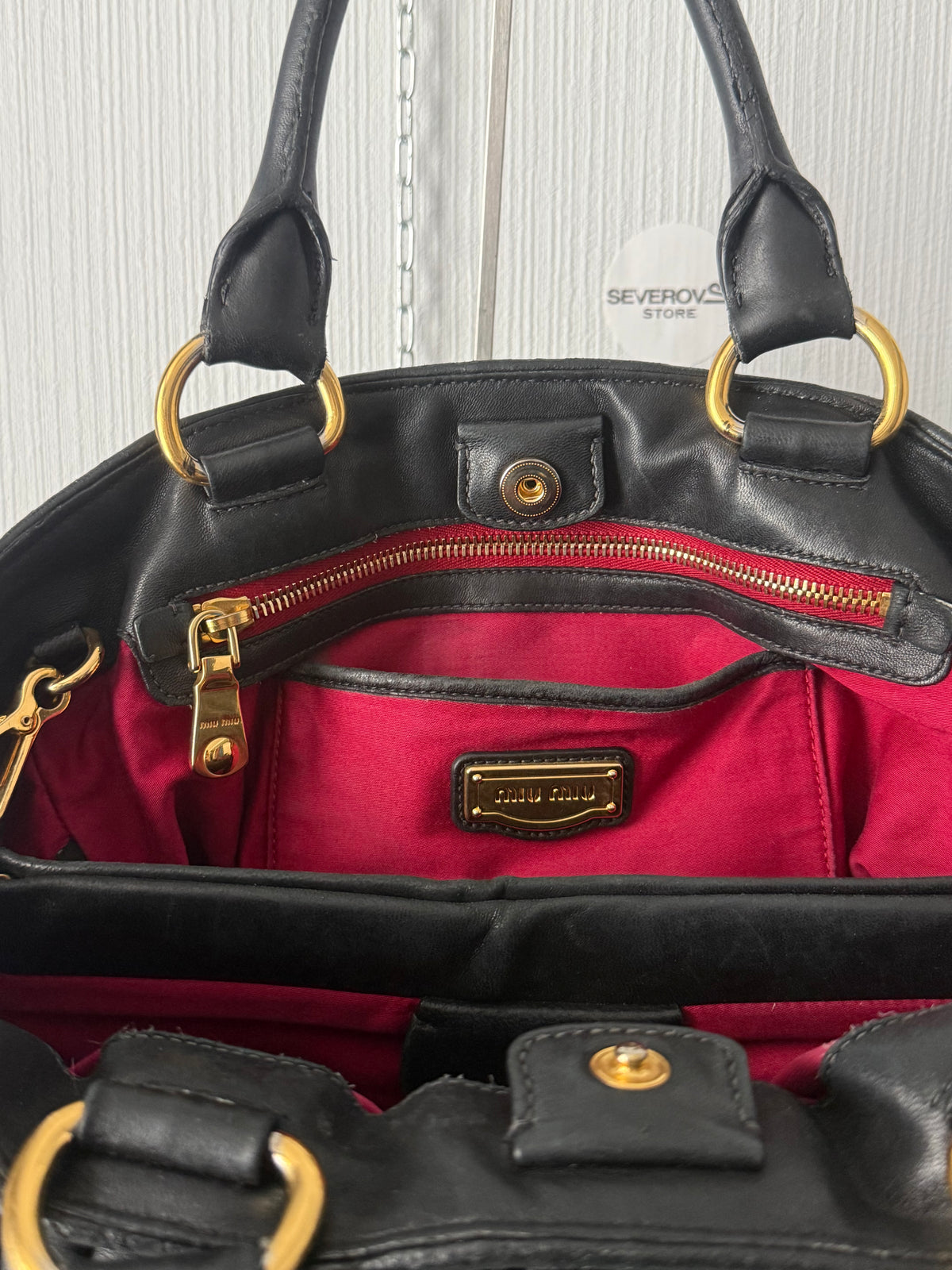 Miu Miu Black Matelassé Leather Tote Bag