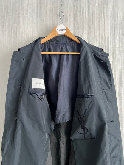 Yves Saint Laurent YSL Mens Navy Trench Coat