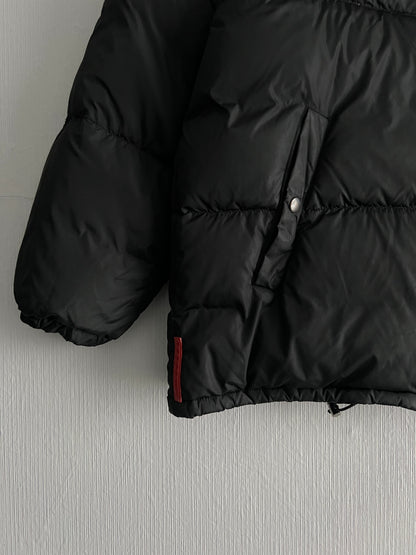 Prada Sport Red Tab Black Down Puffer Jacket