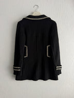 Chanel FW07 Black Wool Double Breasted Coat