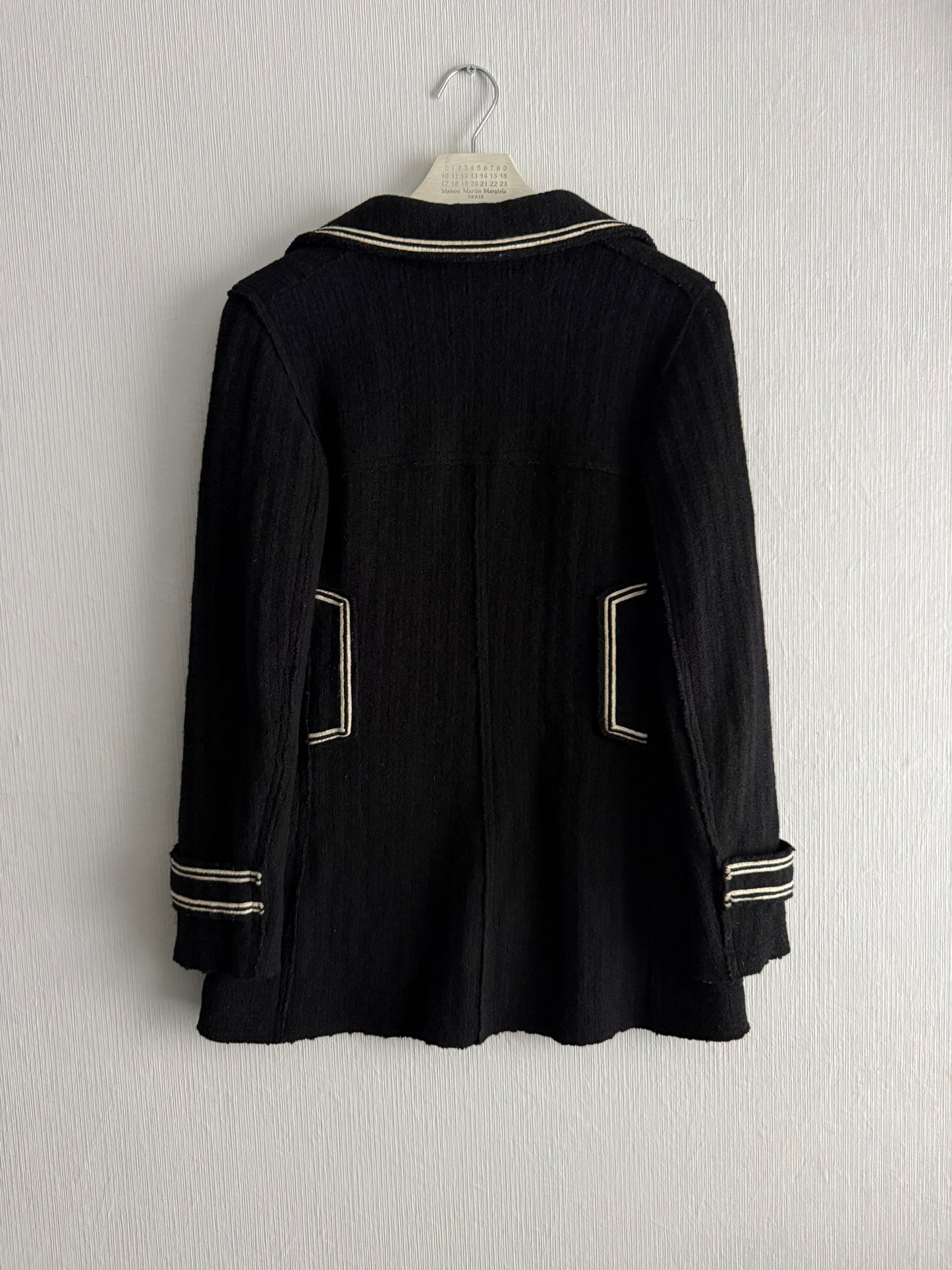 Chanel FW07 Black Wool Double Breasted Coat