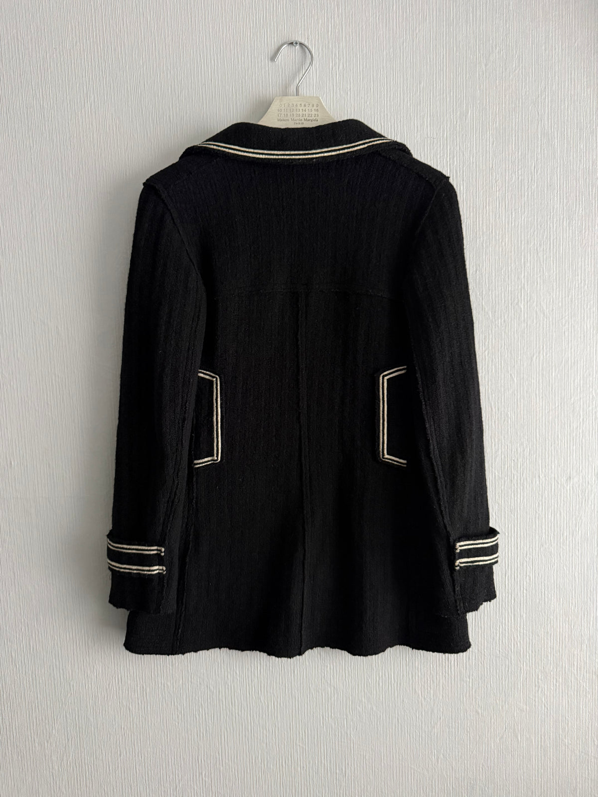 Chanel FW07 Black Wool Double Breasted Coat