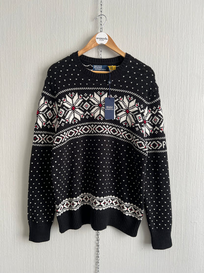 Polo Ralph Lauren Snowflake Cotton Cashmere Blend Knit Mens Sweater