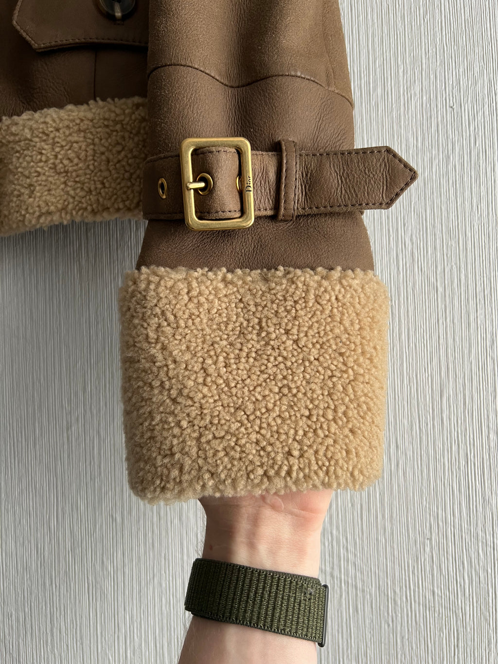Christian Dior Lambskin Leather Shearling Biker Jacket