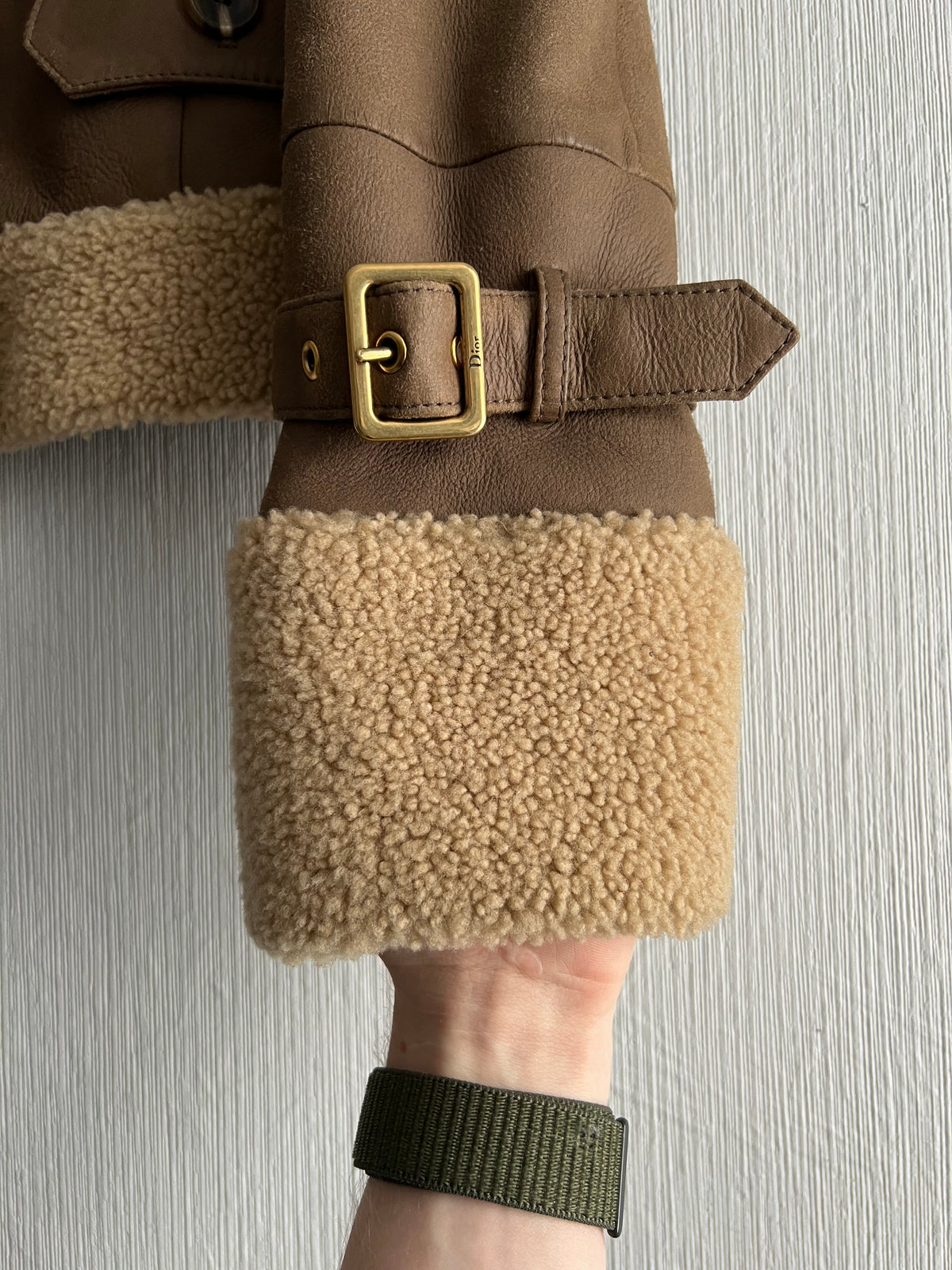 Christian Dior Lambskin Leather Shearling Biker Jacket