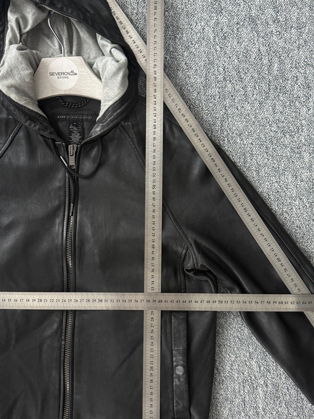 Marc by Marc Jacobs Leather Hoodie Jacket